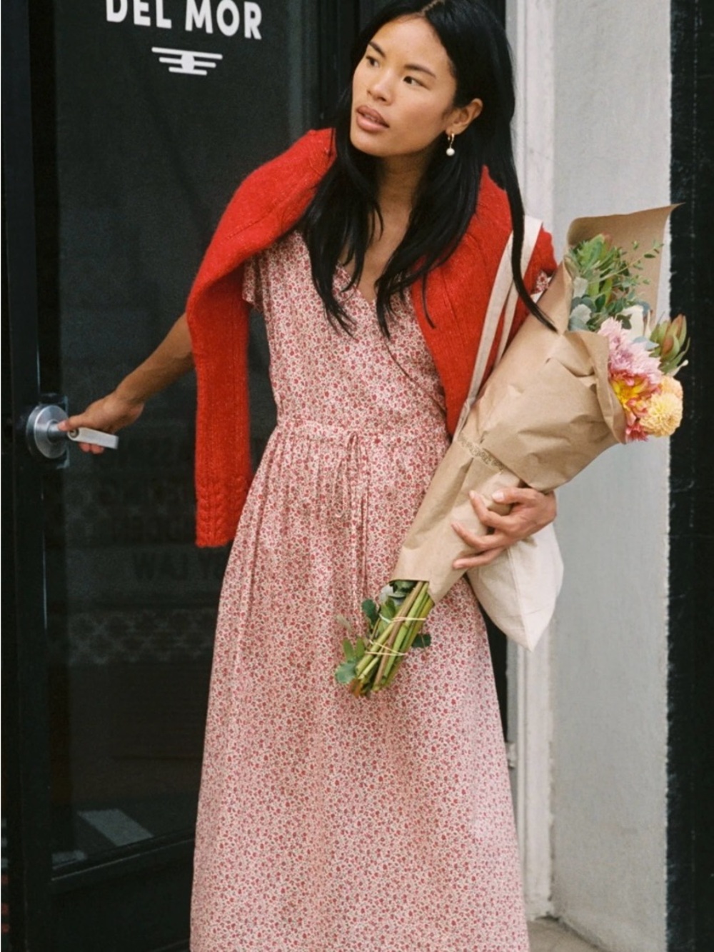 The Dawn Dress in Maroon Calico